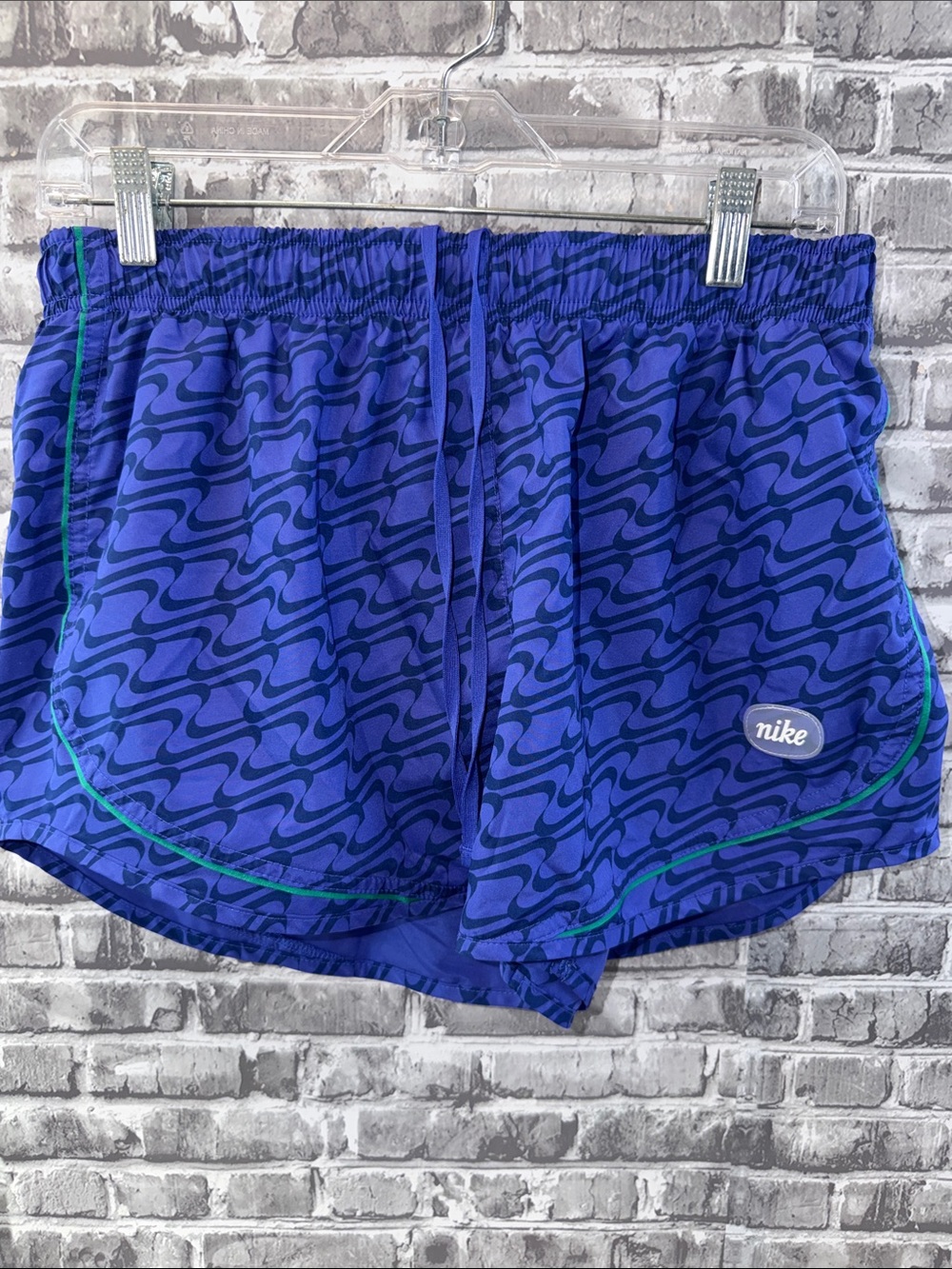 Nike Purple Wave Print Shorts with Green Trim